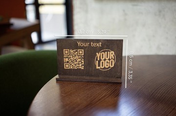 木質二維碼標誌、二維碼菜單、二維碼菜單標牌