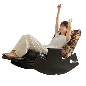 復古搖椅懶人沙發椅家用實木休閑躺椅陽臺單人客廳椅子搖搖椅網紅[010209DD]