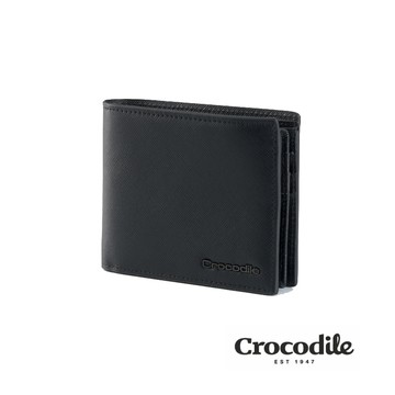 Crocodile鱷魚皮件 零錢袋皮夾 男生短夾 情人節禮物推薦 8卡RFID Aston系列-0103-11403