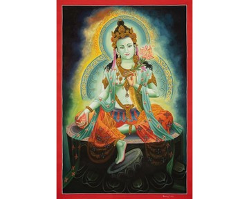 綠度母唐卡繪畫祈求庇佑 神聖的藏傳佛教女神神龕藝術 |