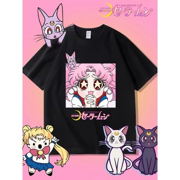 【壹號店】 純棉短袖 寬鬆上衣 美少女戰士短袖T恤女 夏天衣服女新款純棉短袖上衣 日系可愛上衣 甜美風衣服