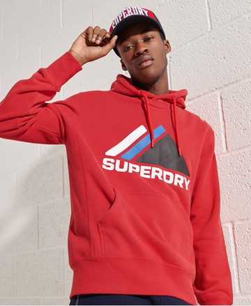 Superdry Men's Men's Mountain Sport Hoodie Red / Risk Red - Size: S