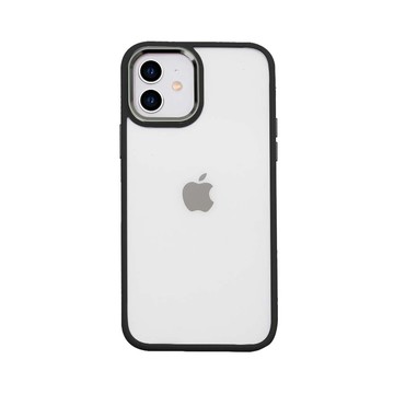 iPhone 12 殼 iPhone 12 金屬鏡框手機保護殼-黑