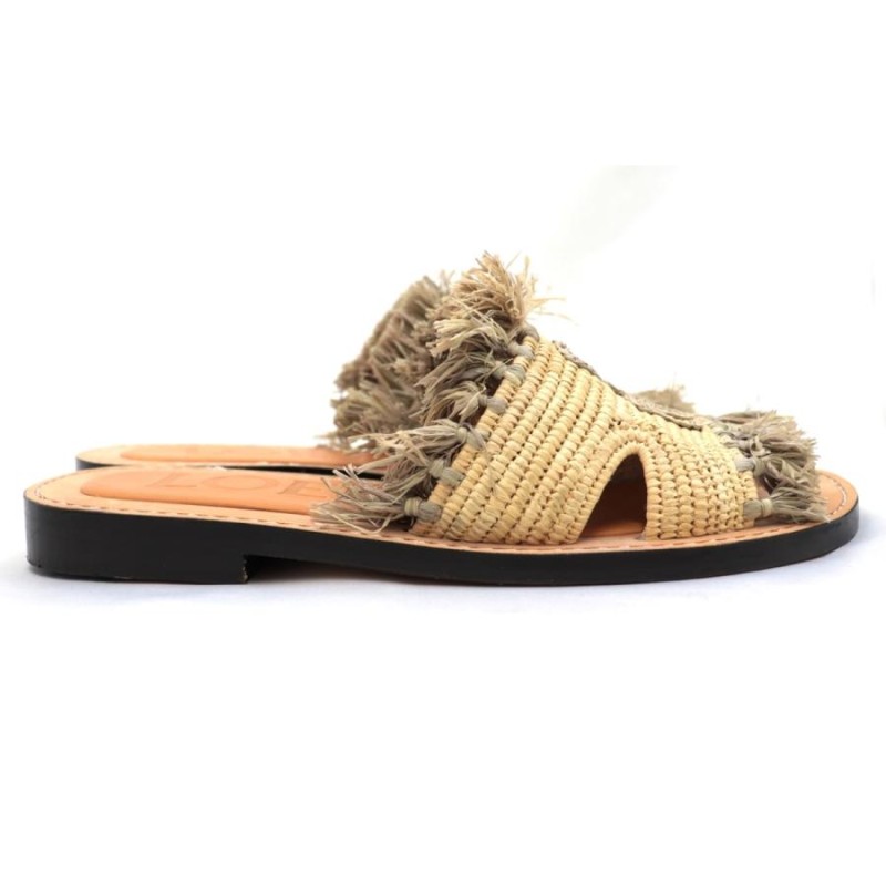 新品未使用！LOEWE ロエベ アナグラムラフィアミュールサンダル