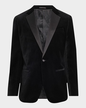 Men's Ace Velvet Satin-Trim Blazer