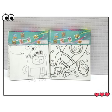 河馬班玩具-木製DIY彩繪畫板(大款)貓頭鷹/蝴蝶/太空船/麋鹿