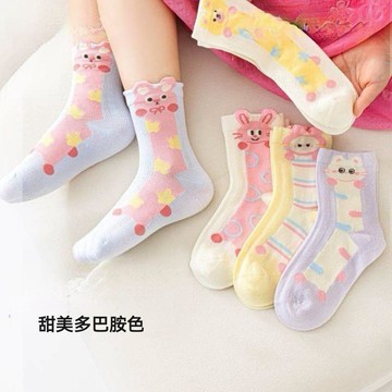 🎀biubiu童裝🎀兒童襪子春夏新款透氣純棉網眼襪中大童卡通夏季薄款女童中筒襪子
