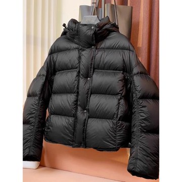 黑色連帽羽絨棉服女短款2025冬季新款寬松加厚棉襖小個子面包外套