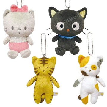 小禮堂 Sanrio 三麗鷗 絨毛玩偶吊飾 (貓貓俱樂部) 喵喵家族 巧克貓 小野貓樂園
