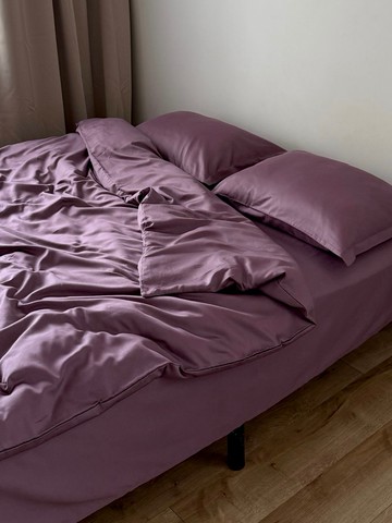 李子色被套，自然風 100% 棉質斜紋布