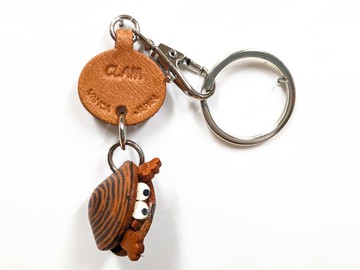 蛤蜊 海鮮 迷你 真皮鑰匙圈 手作 日本製 立體造型 VANCA