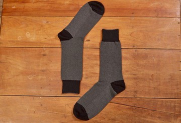 林果良品 鳥眼織紋紳士襪 經典黑