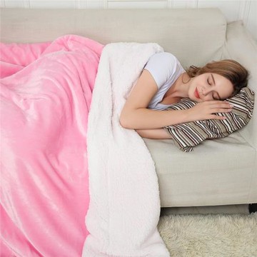 現貨跨境專供亞馬遜wish爆款夏爾巴羊羔絨毯子加厚雙層法蘭絨毛毯