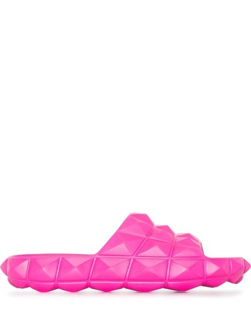 Valentino Garavani - Rockstud chunky slides - women - Rubber/Rubber/Rubber - 39 - Pink