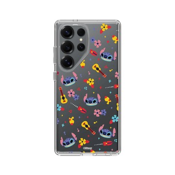 Galaxy S25 Ultra Clear 透明 - 迪士尼-史迪奇 Disney Stitch - 史迪奇 - 吉他與花朵