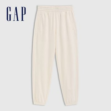 【GAP】女裝|束口鬆緊運動褲-象牙白(728889)