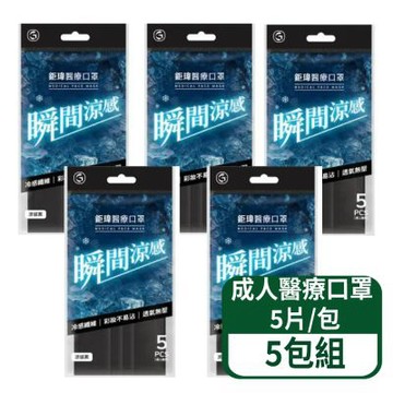 【鉅瑋】成人醫療口罩(未滅菌) 5片/包 5包組