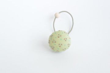 軟綿綿髮束-綠碎花