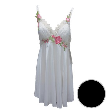 華歌爾睡衣-性感系列 M-LL深V細帶洋裝(黑)-NNS07003BL