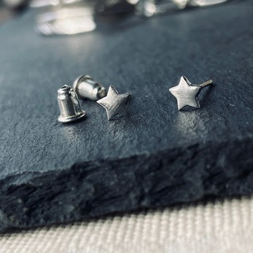 純銀 星星 耳針 客製化姓名 S146