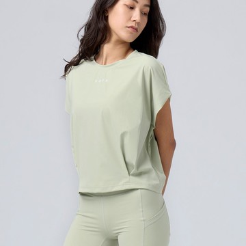 ULTRACOOL-瞬涼冰絲打褶上衣-沼澤綠