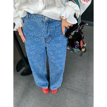 落落狷介 闊腿牛仔褲女小個子設計感小眾闊腿褲2025早春新款褲子