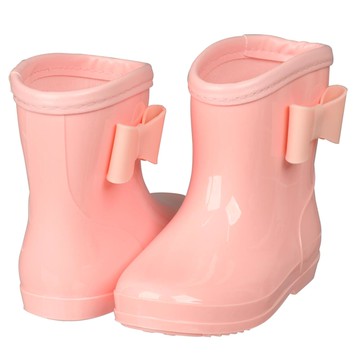 akachan honpo - 雨鞋-蝴蝶結-粉紅色