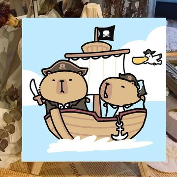 卡皮巴拉數字油畫diy卡通可愛呆萌手工繪塗填充色丙烯裝飾油彩畫