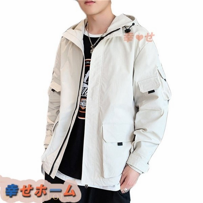 メンズ ブルゾン フィールドジャケット カーゴジャケット ストリート フード付き ジャンパー カッコイイ ショート 長袖 秋冬 ジャケット 通販 Lineポイント最大get Lineショッピング