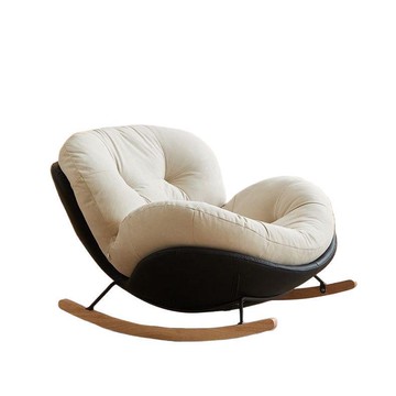 奶油風客廳搖搖椅成人陽臺家用休閑躺椅輕奢臥室單人懶人沙發網紅【0113103DD】