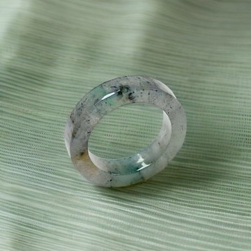 冰三彩烏雞角戒戒指戒圈 | 國際14圍 | 天然緬甸翡翠A貨 | 送禮