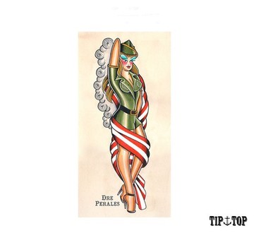 Tip Top Tattoo Parlor Army Girl Canvas Giclee 畫報女郎畫作