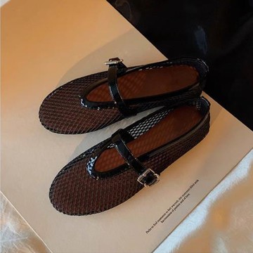 葡萄媽新款鉆夢銀河~水鉆網面平底瑪麗珍單鞋女芭蕾鞋晚宴鞋