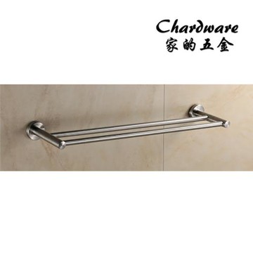 【家的五金】T8722-60 304不鏽鋼重磅加厚髮絲毛巾桿 61cm-雙桿霧面.浴巾架.拉絲.工業風.衛浴.浴室.毛巾架.置物