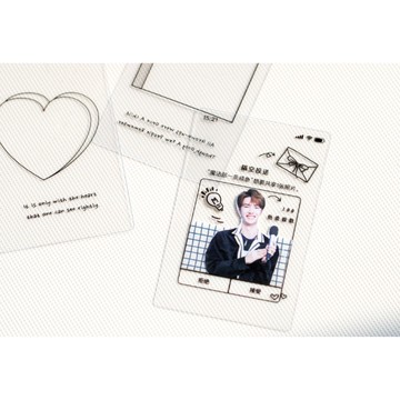 🍋檸檬青🍋現貨PVC防水透明裝飾卡片明星小卡特價售完無補基本空格鍵系列6款8張入手賬裝飾素材