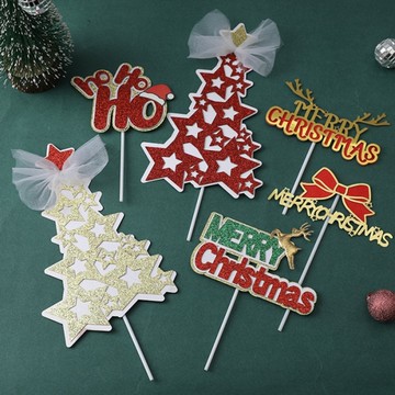 聖誕節 蛋糕裝飾 聖誕節 烘焙裝飾用品 蛋糕插牌 節慶