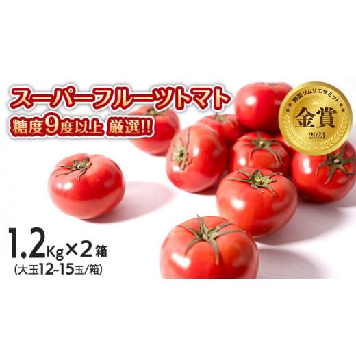 ふるさと納税 茨城県 筑西市  スーパーフルーツトマト 中箱 約1.2kg × 2箱  糖度9度 以上 野菜 フルーツトマト フルー…