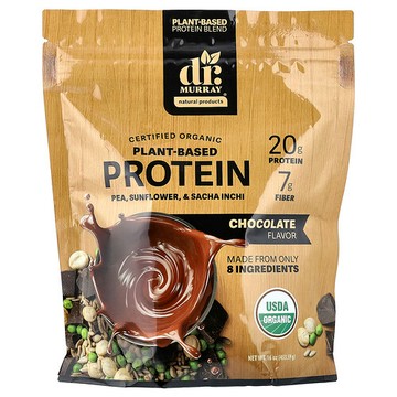 Dr. Murray's, Organic Plant-Based Protein, Chocolate, 16 oz (453.59 g)