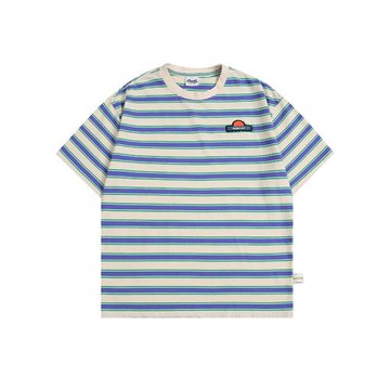 2025夏季新款美式條紋短袖t恤男女潮牌cityboy寬松休閑情侶衫半袖
