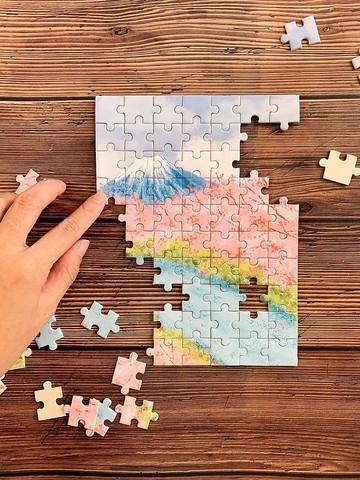 富士山櫻花 插畫拼圖 Mstandforc