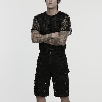 龐克錢幣騎士做舊流蘇短褲