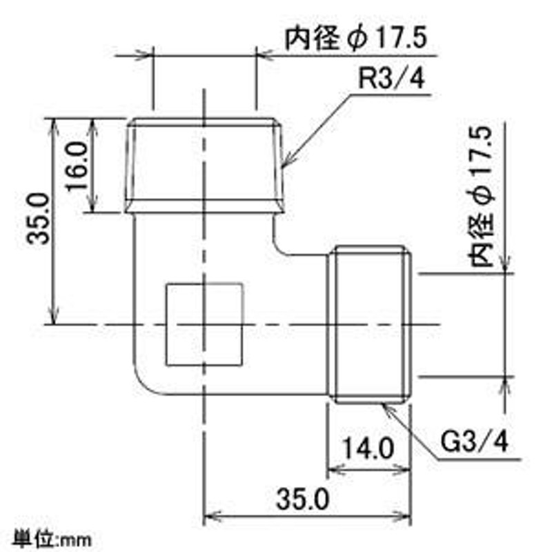 カクダイ フレキ用エルボ 呼び20 ステンレス製 646-030-20 | LINE