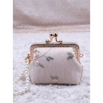 依瑾手作復古蕾絲布藝手工零錢包迷你錢包耳機包銀行卡手工口金包