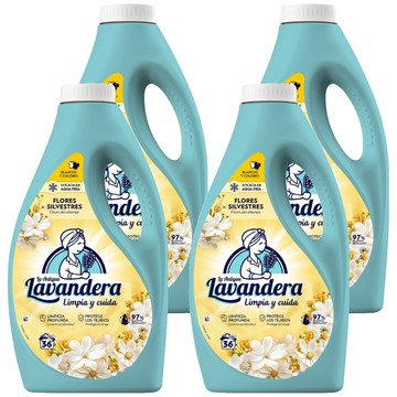 La Antigua Lavandera 護纖去汙洗衣精 百花  1.8L  4瓶