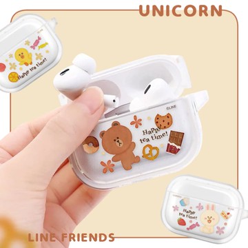 GARMMA｜正版LINE FREINDS 下午茶時光 AirPods Pro2/AirPodsPro耳機套 保護套 耳機殼 保護殼 熊大 莎莉 Unicorn