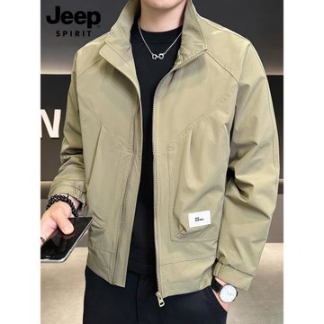 JEEP SPIRIT吉普外套男春秋季立領夾克男款痞帥潮牌潮流休閑茄克