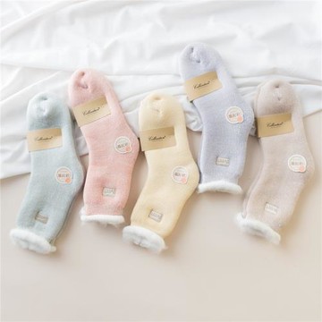 【3雙裝】尋光設計秋冬女式加厚加絨拉毛蓄熱保暖長襪睡眠月子襪