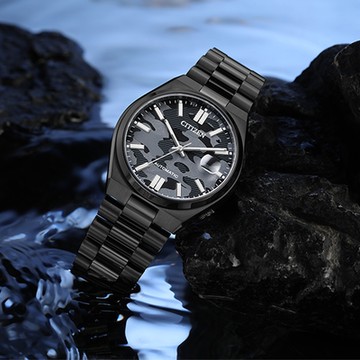 CITIZEN 星辰 聖誕節推薦款 迷彩紳男機械錶 新春開運 送禮首選-黑 NJ0155-87E