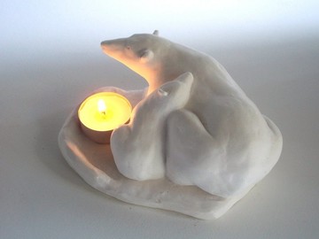 聖誕禮物/北極熊燭台   交換禮物 聖誕禮物 石膏