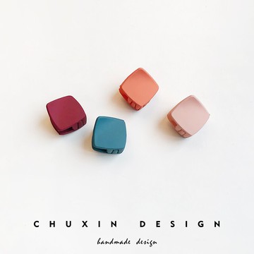 氣質簡約馬卡龍色幾何小發夾抓夾劉海夾少女甜美可愛發卡邊夾短發1入